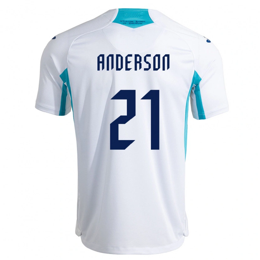 Danxen Kvinnor Honduras Robben Anderson #21 Vit Blå Himmelblå Hemmatröja Matchtröjor 26-28 Tröjor T-Tröja
