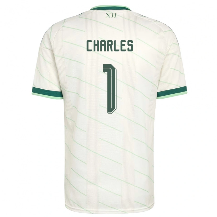 Danxen Kvinnor Nordirland Pierce Charles #1 Vit Grön Bortatröja Matchtröjor 26-28 Tröjor T-Tröja
