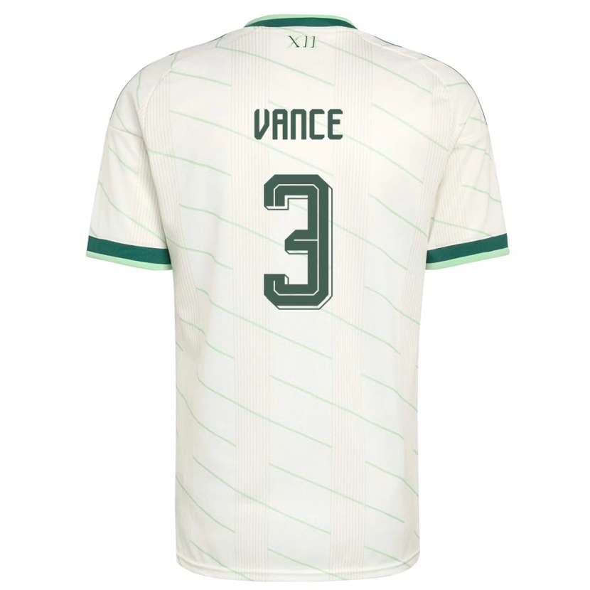 Danxen Kvinnor Nordirland Demi Vance #3 Vit Grön Bortatröja Matchtröjor 26-28 Tröjor T-Tröja