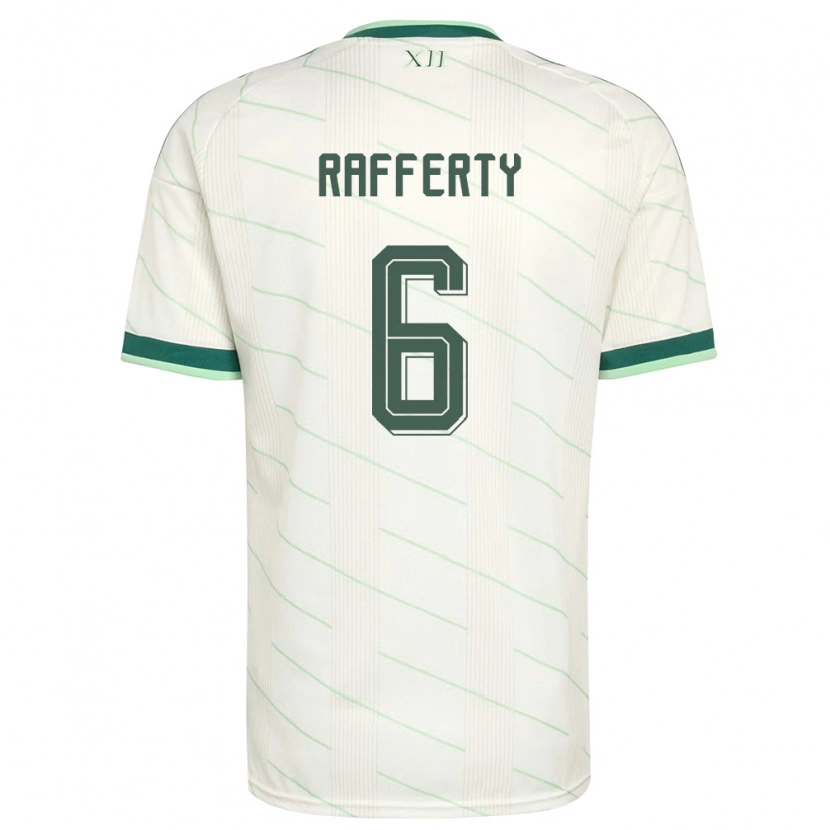 Danxen Kvinnor Nordirland Laura Rafferty #6 Vit Grön Bortatröja Matchtröjor 26-28 Tröjor T-Tröja
