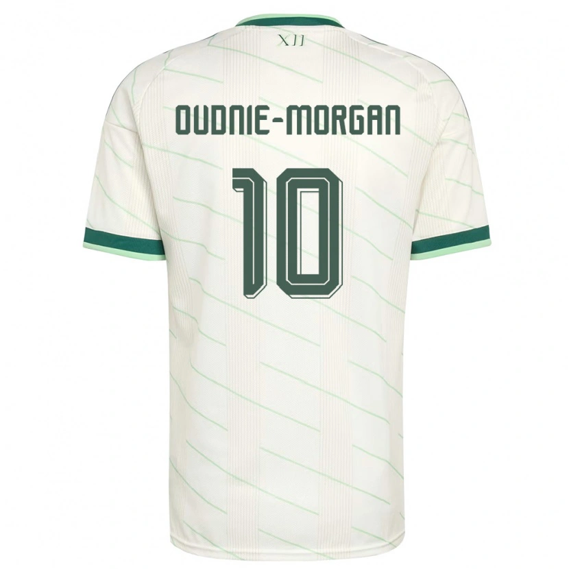 Danxen Kvinnor Nordirland Rio Oudnie-Morgan #10 Vit Grön Bortatröja Matchtröjor 26-28 Tröjor T-Tröja