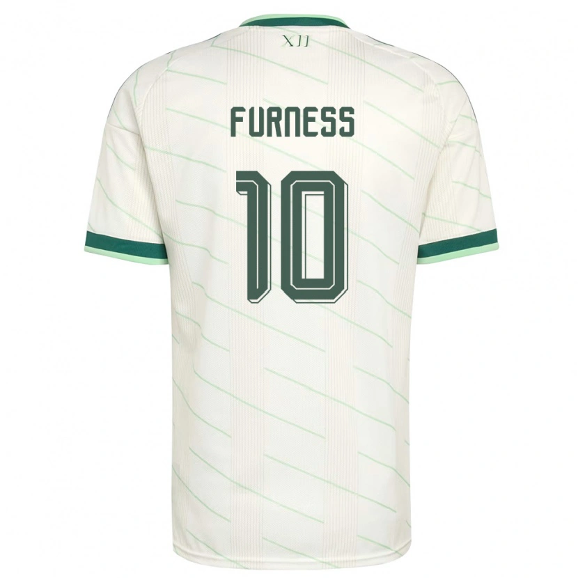 Danxen Kvinnor Nordirland Rachel Furness #10 Vit Grön Bortatröja Matchtröjor 26-28 Tröjor T-Tröja