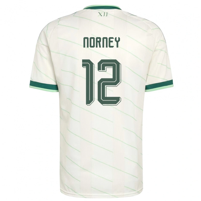 Danxen Kvinnor Nordirland Rachael Norney #12 Vit Grön Bortatröja Matchtröjor 26-28 Tröjor T-Tröja