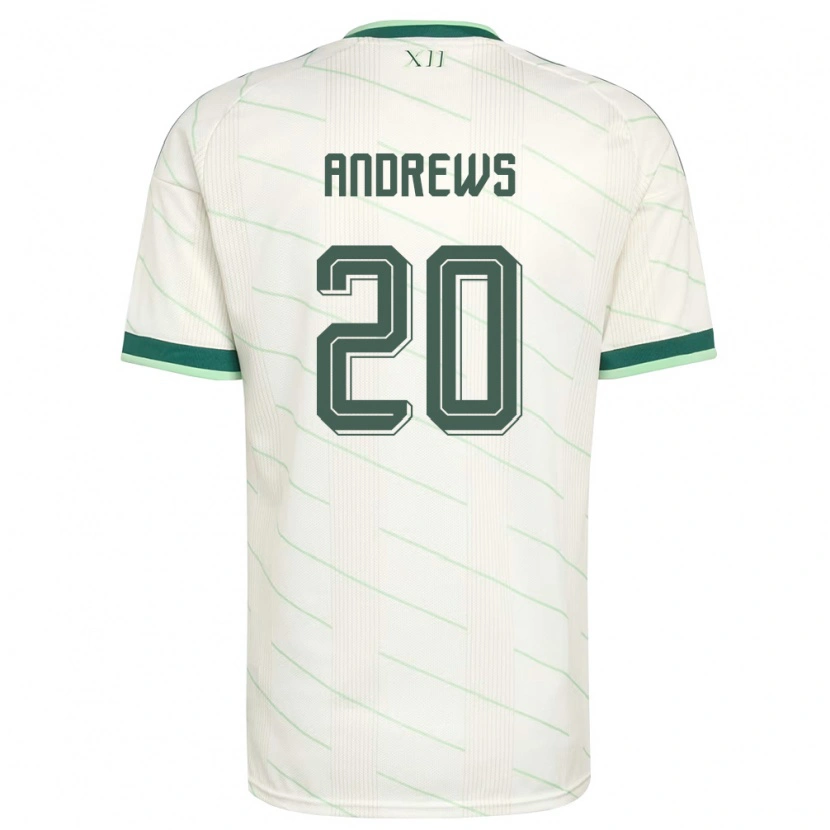 Danxen Kvinnor Nordirland Joely Andrews #20 Vit Grön Bortatröja Matchtröjor 26-28 Tröjor T-Tröja