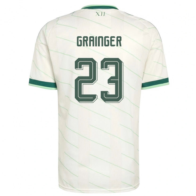 Danxen Kvinnor Nordirland Owen Grainger #23 Vit Grön Bortatröja Matchtröjor 26-28 Tröjor T-Tröja