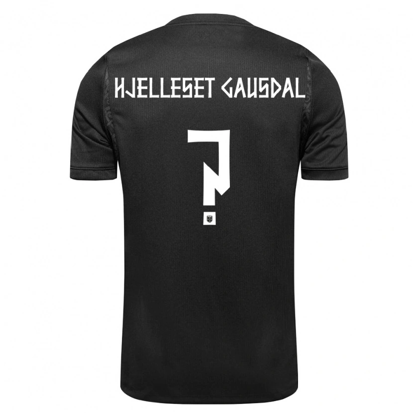 Danxen Kvinnor Norge Lukas Hjelleset Gausdal #0 Svart Bortatröja Matchtröjor 26-28 Tröjor T-Tröja
