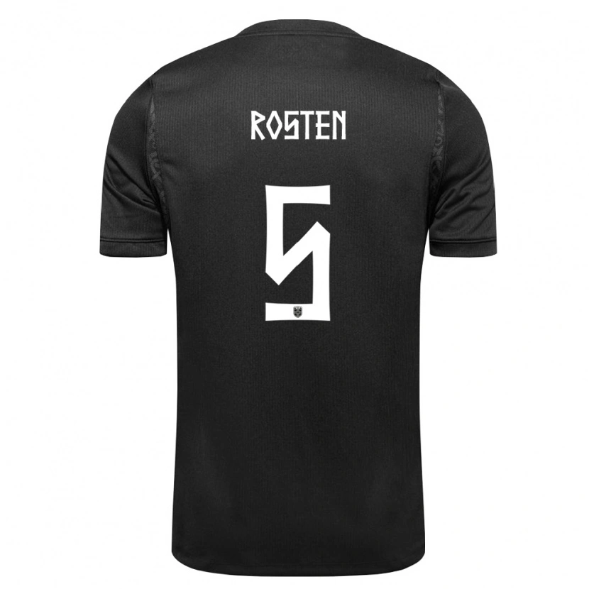 Danxen Kvinnor Norge Håkon Røsten #5 Svart Bortatröja Matchtröjor 26-28 Tröjor T-Tröja