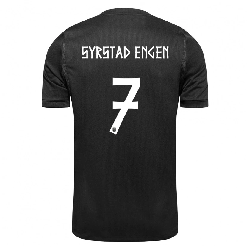 Danxen Kvinnor Norge Ingrid Syrstad Engen #7 Svart Bortatröja Matchtröjor 26-28 Tröjor T-Tröja