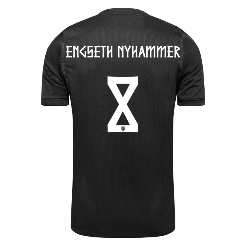 Danxen Kvinnor Norge Troy Engseth Nyhammer #8 Svart Bortatröja Matchtröjor 26-28 Tröjor T-Tröja