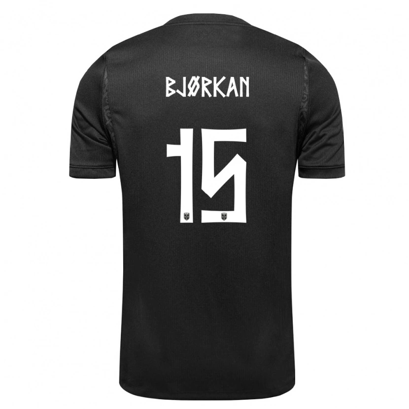 Danxen Kvinnor Norge Fredrik Bjørkan #15 Svart Bortatröja Matchtröjor 26-28 Tröjor T-Tröja