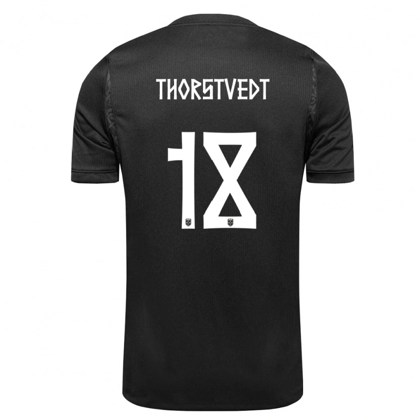 Danxen Kvinnor Norge Kristian Thorstvedt #18 Svart Bortatröja Matchtröjor 26-28 Tröjor T-Tröja