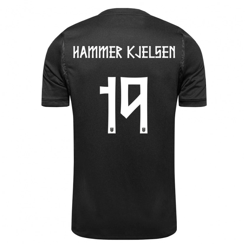 Danxen Kvinnor Norge Aleksander Hammer Kjelsen #19 Svart Bortatröja Matchtröjor 26-28 Tröjor T-Tröja