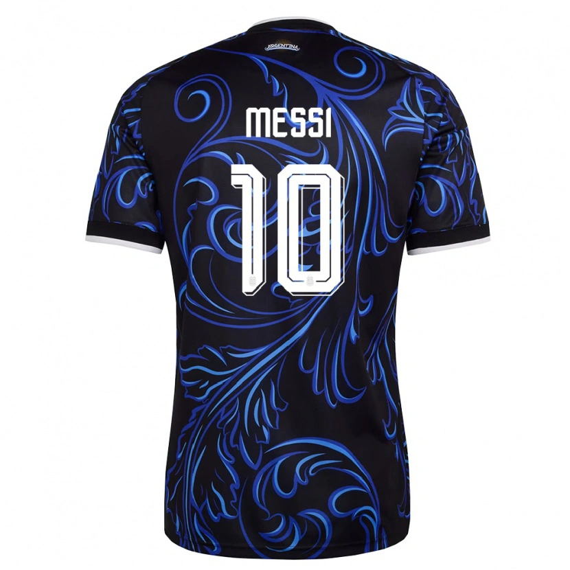 Danxen Kvinnor Argentina Lionel Messi #10 Svart Vit Himmelblå Bortatröja Matchtröjor 26-28 Tröjor T-Tröja