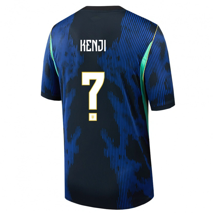 Danxen Kvinnor Brasilien Kenji #0 Blå Marin Gul Bortatröja Matchtröjor 26-28 Tröjor T-Tröja