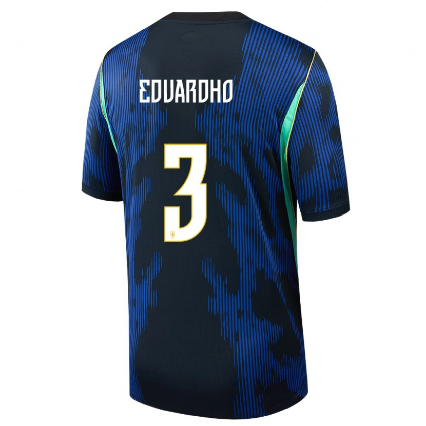 Danxen Kvinnor Brasilien Eduardho #3 Blå Marin Gul Bortatröja Matchtröjor 26-28 Tröjor T-Tröja