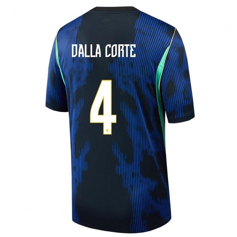 Danxen Kvinnor Brasilien Joao Dalla Corte #4 Blå Marin Gul Bortatröja Matchtröjor 26-28 Tröjor T-Tröja