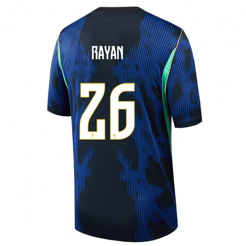 Danxen Kvinnor Brasilien Rayan #26 Blå Marin Gul Bortatröja Matchtröjor 26-28 Tröjor T-Tröja