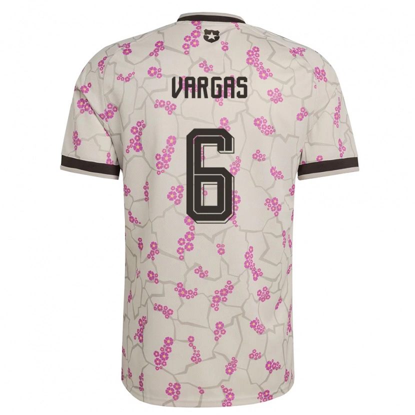 Danxen Kvinnor Chile Sebastián Vargas #6 Vit Lila Bortatröja Matchtröjor 26-28 Tröjor T-Tröja