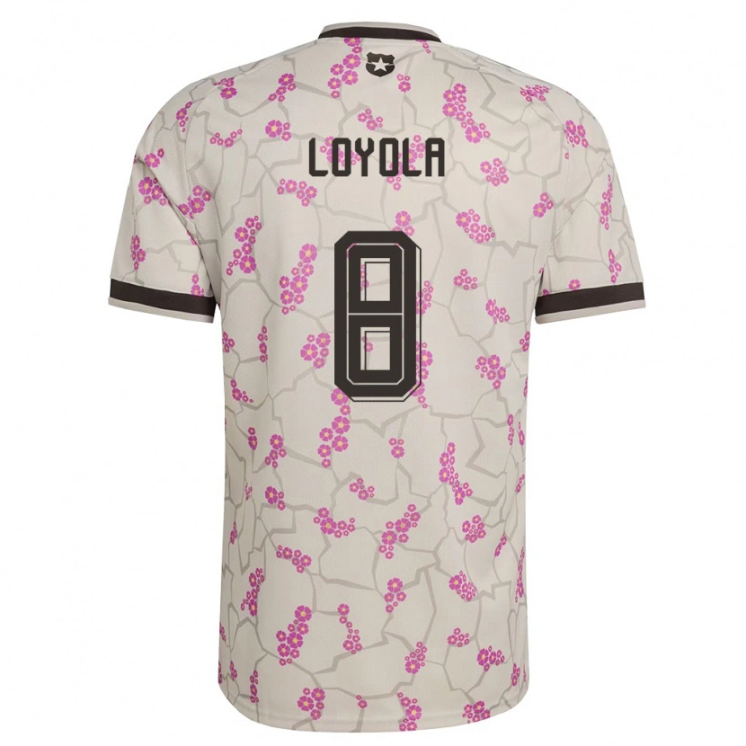 Danxen Kvinnor Chile Felipe Loyola #8 Vit Lila Bortatröja Matchtröjor 26-28 Tröjor T-Tröja