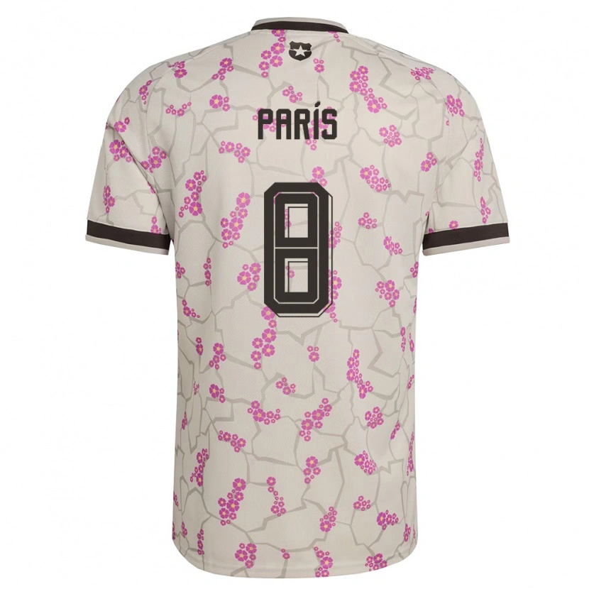 Danxen Kvinnor Chile Matías París #8 Vit Lila Bortatröja Matchtröjor 26-28 Tröjor T-Tröja