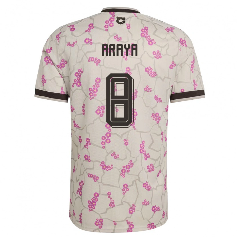 Danxen Kvinnor Chile Karen Araya #8 Vit Lila Bortatröja Matchtröjor 26-28 Tröjor T-Tröja