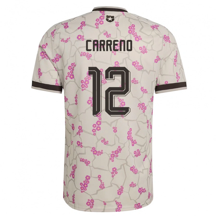 Danxen Kvinnor Chile Diego Carreño #12 Vit Lila Bortatröja Matchtröjor 26-28 Tröjor T-Tröja