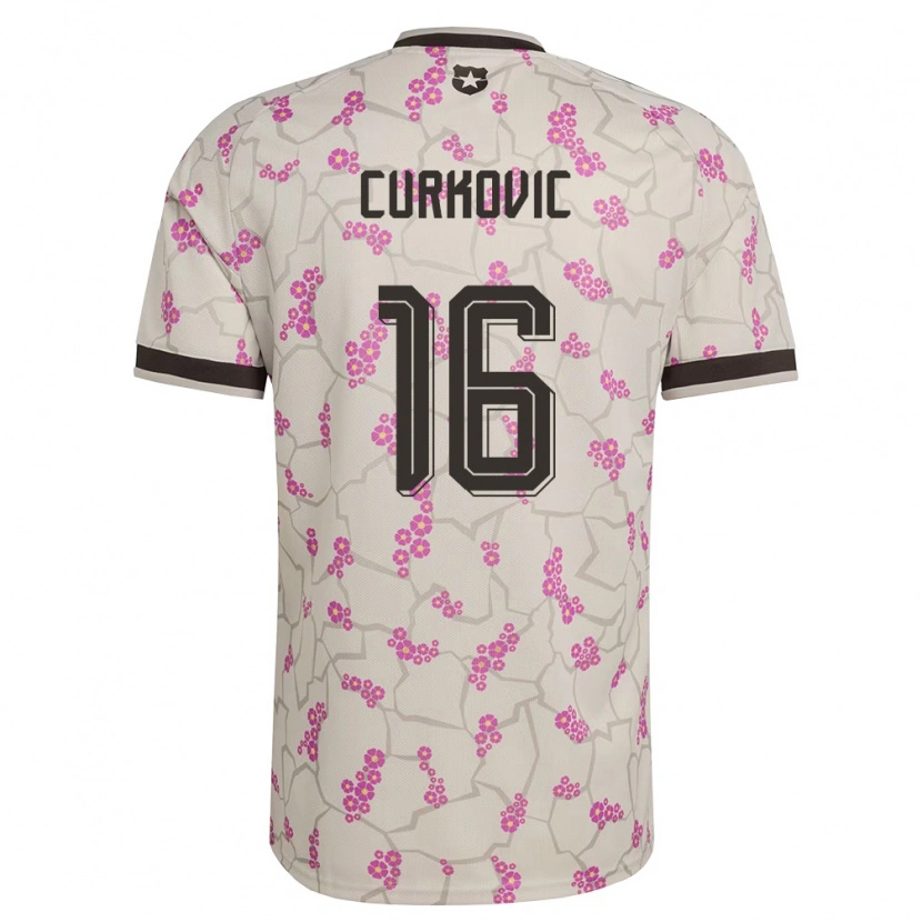 Danxen Kvinnor Chile Andro Curkovic #16 Vit Lila Bortatröja Matchtröjor 26-28 Tröjor T-Tröja