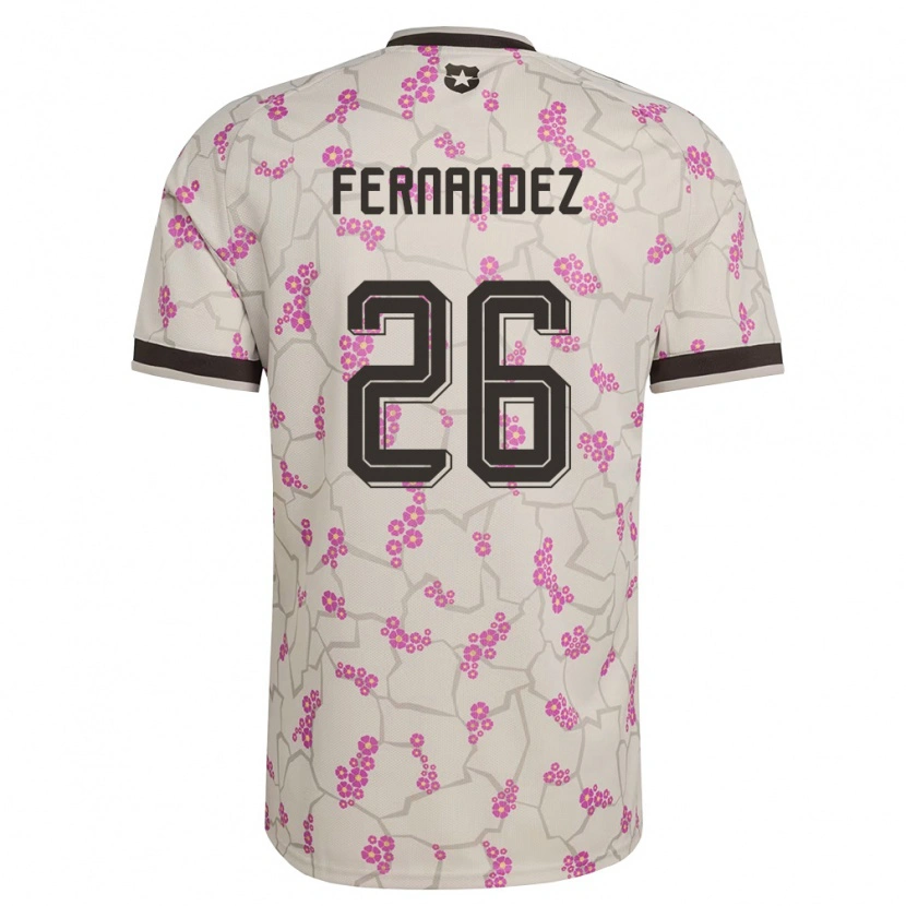 Danxen Kvinnor Chile Nicolás Fernández #26 Vit Lila Bortatröja Matchtröjor 26-28 Tröjor T-Tröja