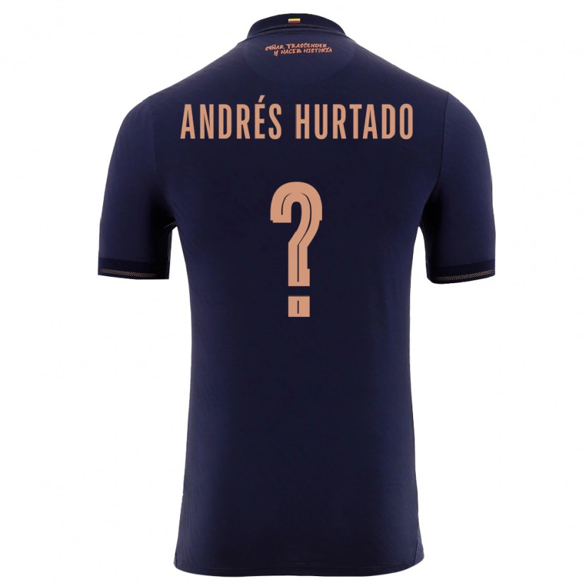 Danxen Kvinnor Ecuador José Andrés Hurtado #0 Marin Guld Bortatröja Matchtröjor 26-28 Tröjor T-Tröja