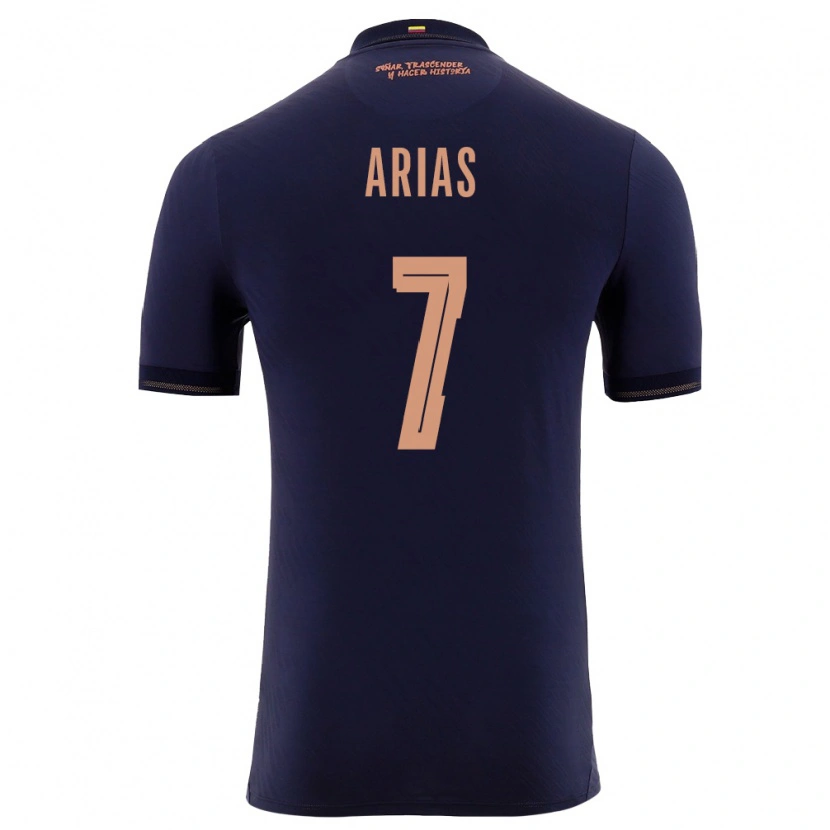 Danxen Kvinnor Ecuador Emily Arias #7 Marin Guld Bortatröja Matchtröjor 26-28 Tröjor T-Tröja