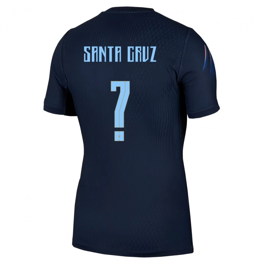Danxen Kvinnor Uruguay Braian Santa Cruz #0 Svart Blå Bortatröja Matchtröjor 26-28 Tröjor T-Tröja