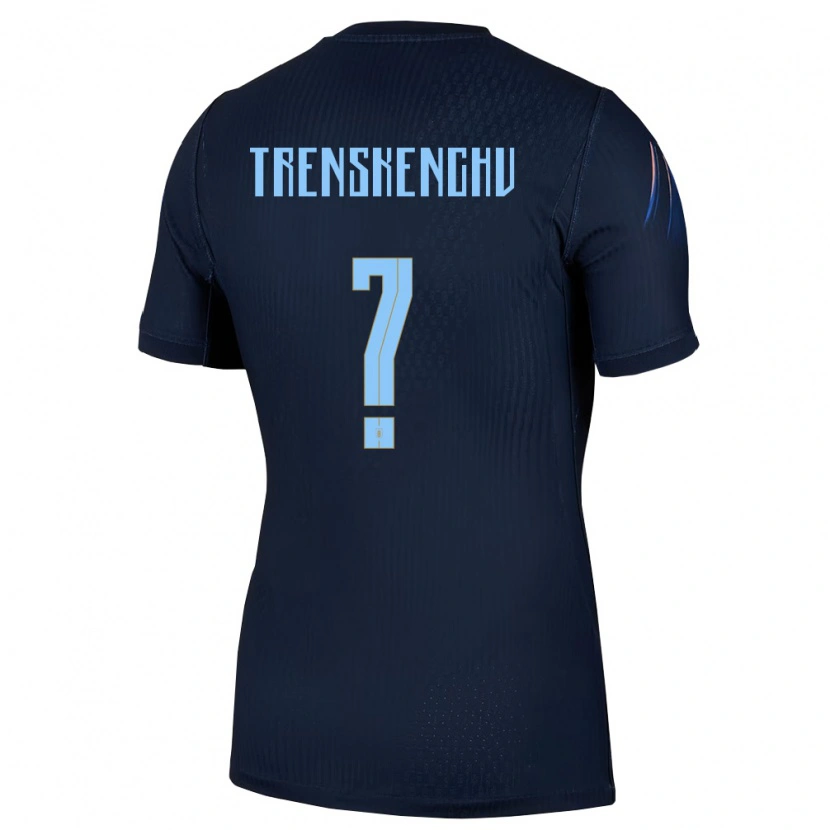 Danxen Kvinnor Uruguay Simón Trenskenchu #0 Svart Blå Bortatröja Matchtröjor 26-28 Tröjor T-Tröja