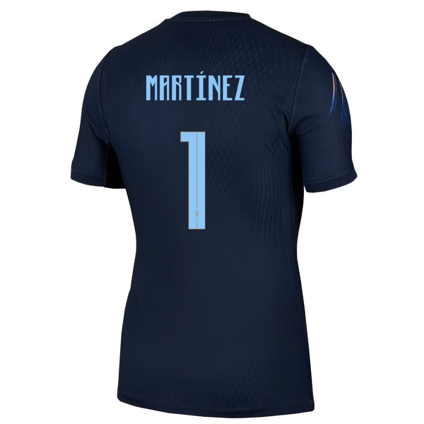 Danxen Kvinnor Uruguay Kevin Martínez #1 Svart Blå Bortatröja Matchtröjor 26-28 Tröjor T-Tröja