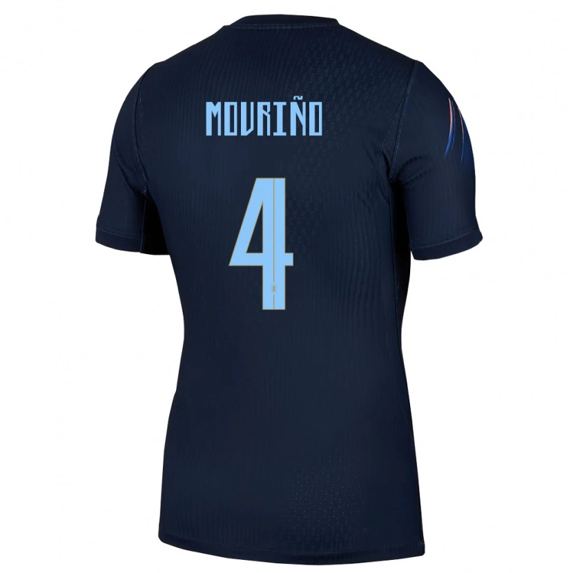 Danxen Kvinnor Uruguay Santiago Mouriño #4 Svart Blå Bortatröja Matchtröjor 26-28 Tröjor T-Tröja