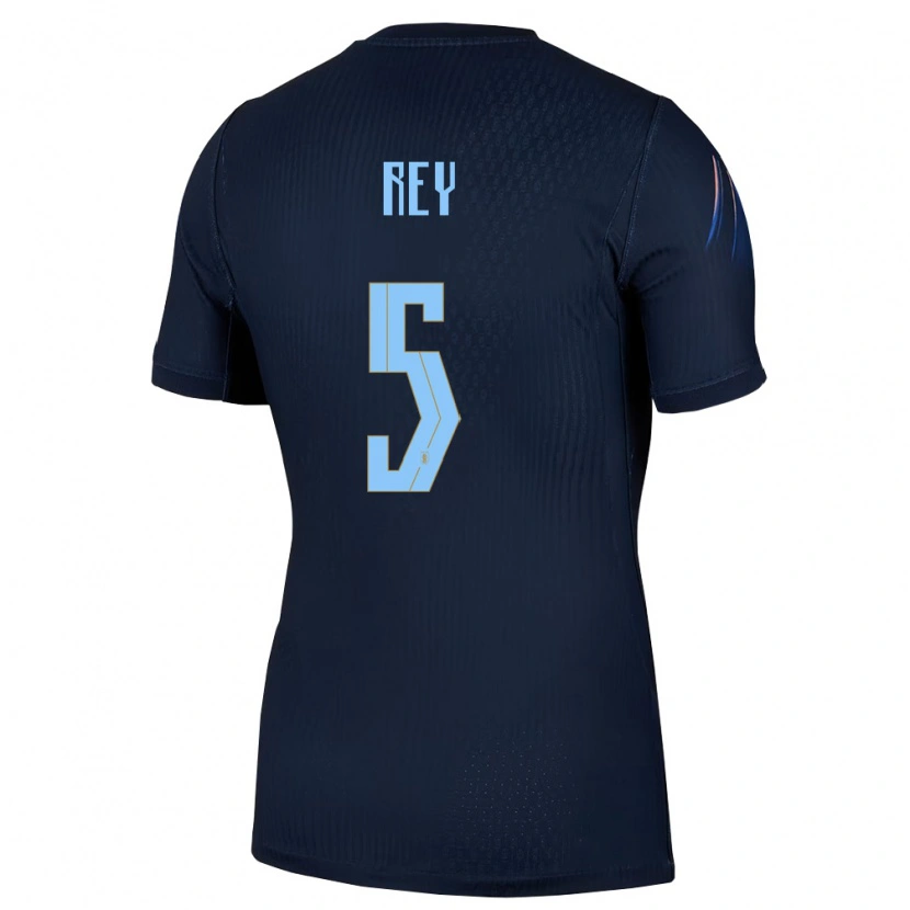 Danxen Kvinnor Uruguay Rodrigo Rey #5 Svart Blå Bortatröja Matchtröjor 26-28 Tröjor T-Tröja