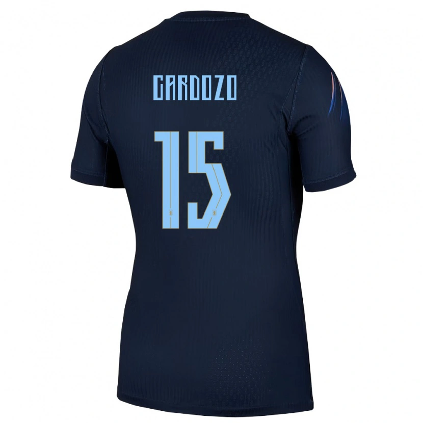 Danxen Kvinnor Uruguay Pablo Cardozo #15 Svart Blå Bortatröja Matchtröjor 26-28 Tröjor T-Tröja