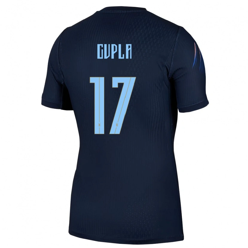 Danxen Kvinnor Uruguay Renzo Cupla #17 Svart Blå Bortatröja Matchtröjor 26-28 Tröjor T-Tröja