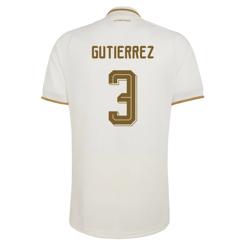 Danxen Kvinnor Venezuela Nairelis Gutiérrez #3 Off-White Gul Bortatröja Matchtröjor 26-28 Tröjor T-Tröja