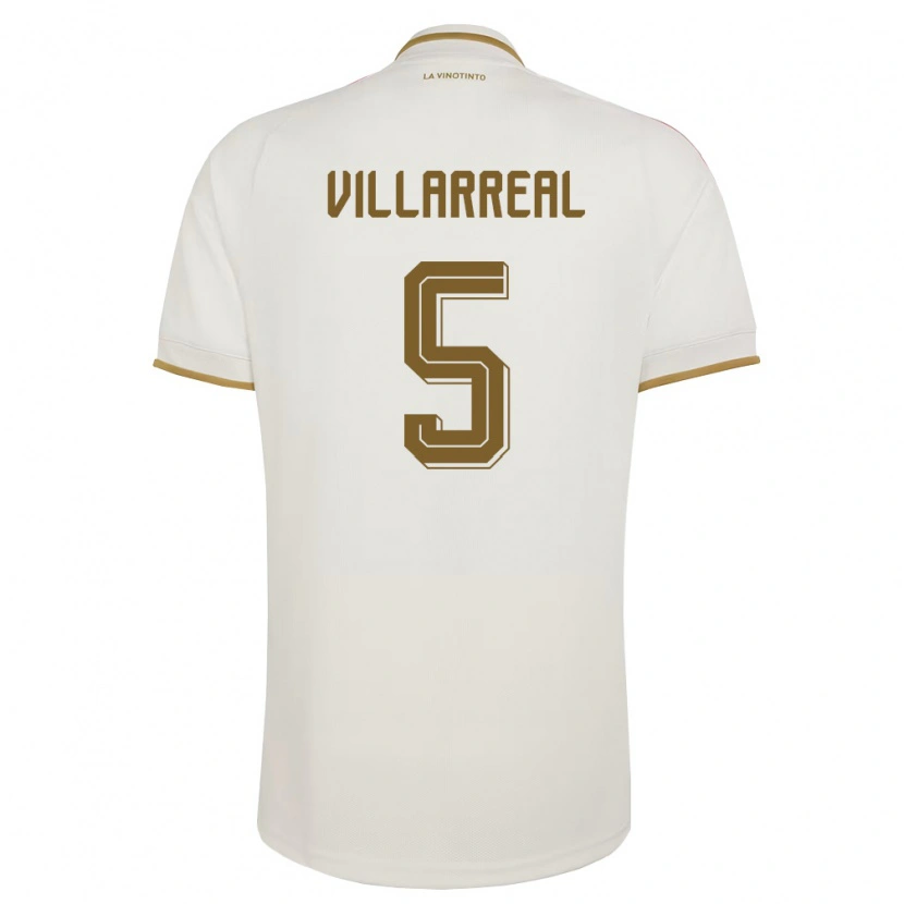 Danxen Kvinnor Venezuela Marco Villarreal #5 Off-White Gul Bortatröja Matchtröjor 26-28 Tröjor T-Tröja