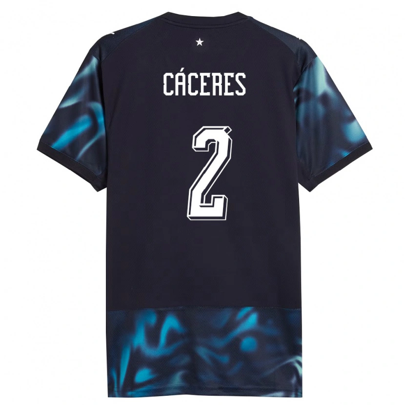 Danxen Kvinnor Paraguay Líder Cáceres #2 Marin Himmelblå Bortatröja Matchtröjor 26-28 Tröjor T-Tröja