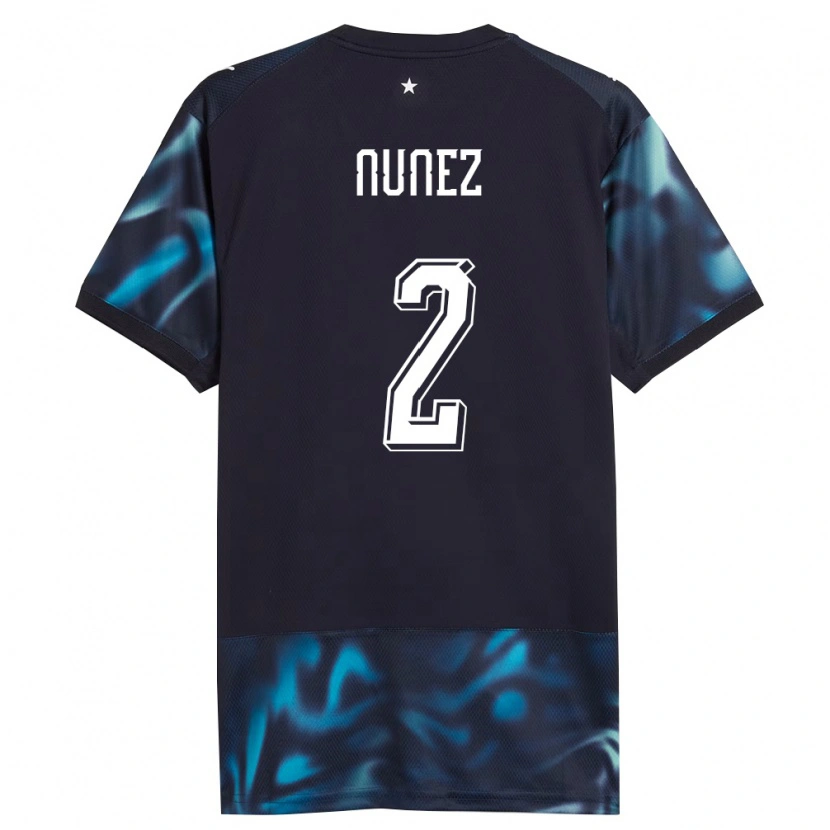 Danxen Kvinnor Paraguay Alan Núñez #2 Marin Himmelblå Bortatröja Matchtröjor 26-28 Tröjor T-Tröja