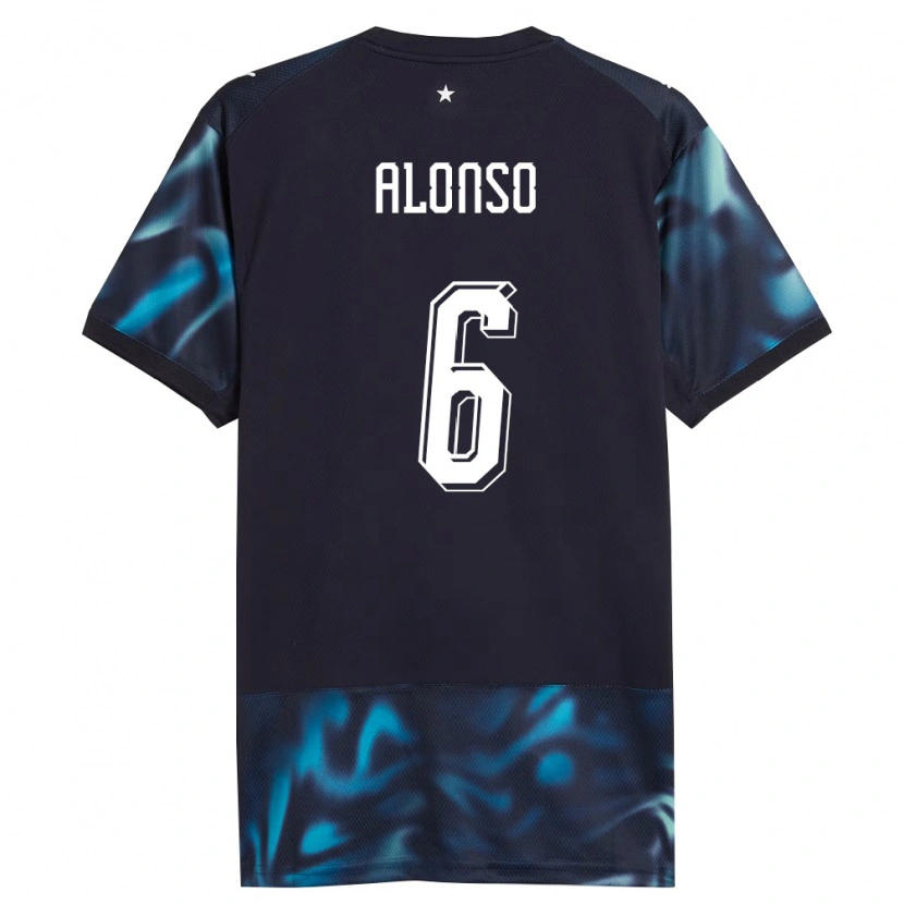 Danxen Kvinnor Paraguay Júnior Alonso #6 Marin Himmelblå Bortatröja Matchtröjor 26-28 Tröjor T-Tröja
