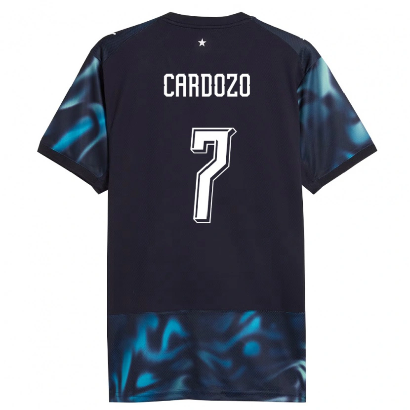 Danxen Kvinnor Paraguay Fernando Cardozo #7 Marin Himmelblå Bortatröja Matchtröjor 26-28 Tröjor T-Tröja