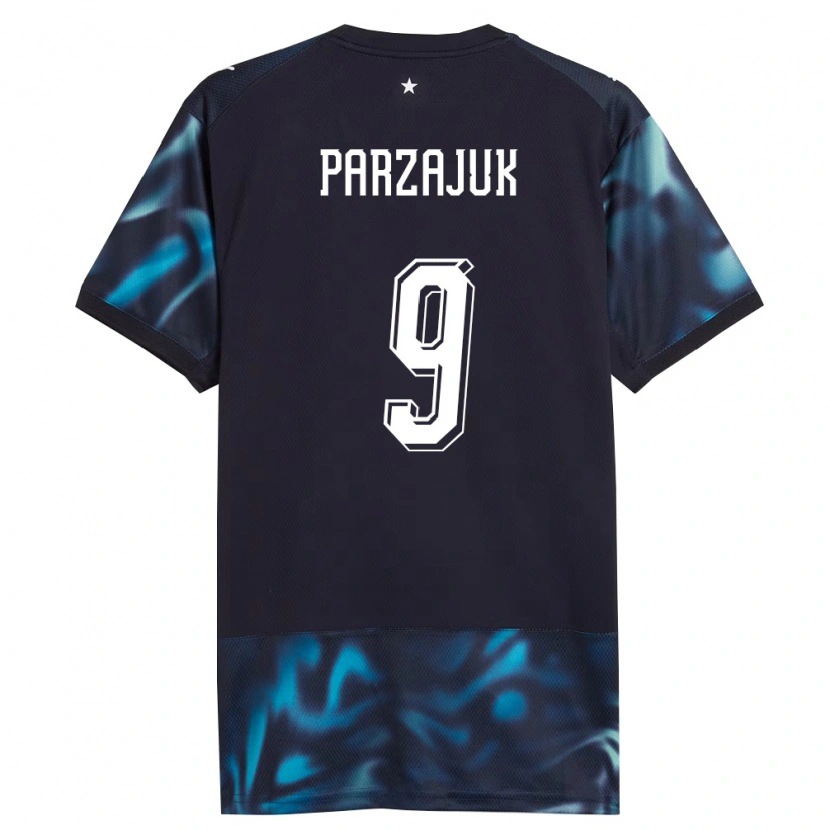 Danxen Kvinnor Paraguay Kevin Parzajuk #9 Marin Himmelblå Bortatröja Matchtröjor 26-28 Tröjor T-Tröja