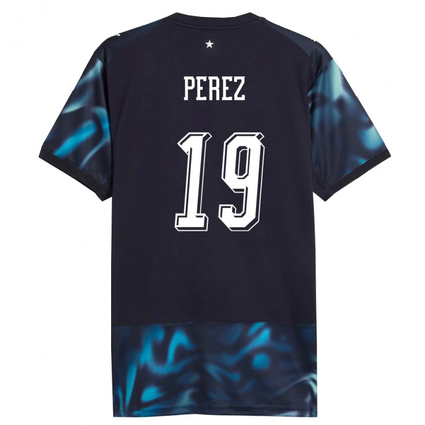Danxen Kvinnor Paraguay Marcelo Pérez #19 Marin Himmelblå Bortatröja Matchtröjor 26-28 Tröjor T-Tröja