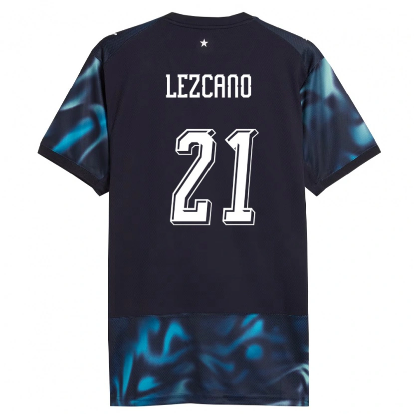 Danxen Kvinnor Paraguay Rubén Lezcano #21 Marin Himmelblå Bortatröja Matchtröjor 26-28 Tröjor T-Tröja