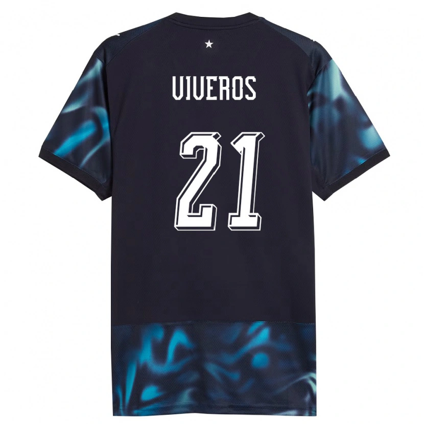 Danxen Kvinnor Paraguay Fernando Viveros #21 Marin Himmelblå Bortatröja Matchtröjor 26-28 Tröjor T-Tröja