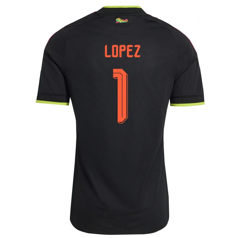 Danxen Kvinnor Peru Karla Lopez #1 Svart Gul Rosa Bortatröja Matchtröjor 26-28 Tröjor T-Tröja