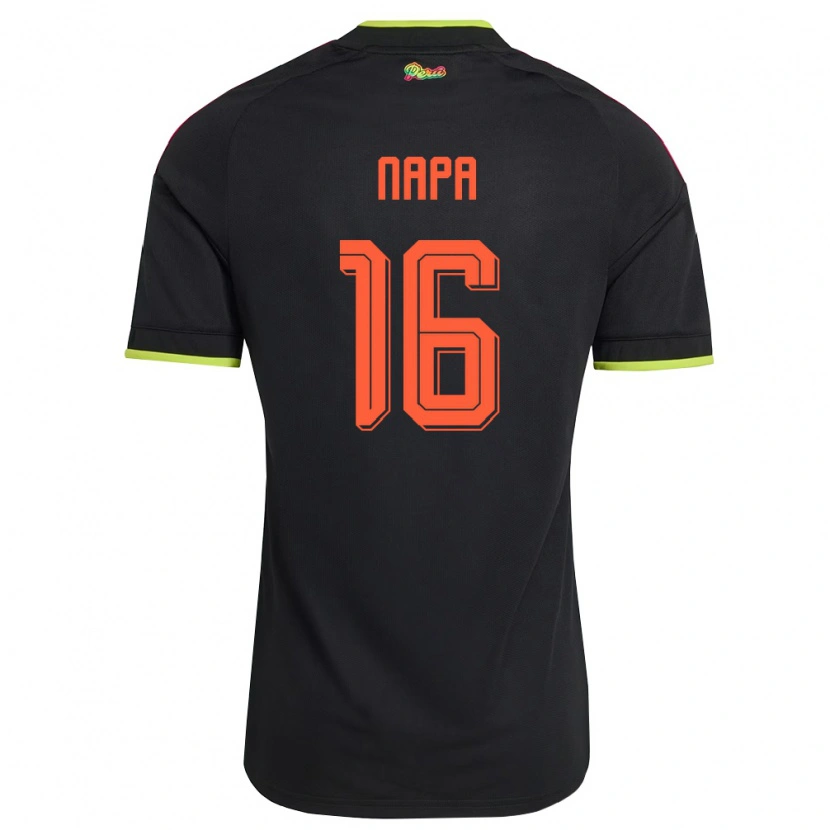 Danxen Kvinnor Peru Luciano Napa #16 Svart Gul Rosa Bortatröja Matchtröjor 26-28 Tröjor T-Tröja