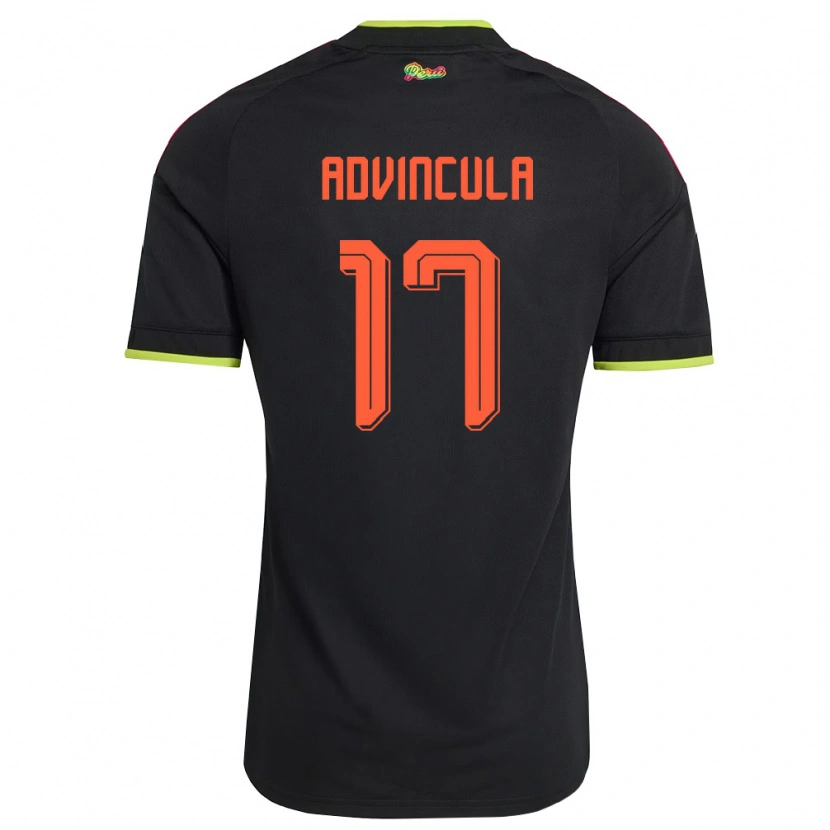 Danxen Kvinnor Peru Luis Advíncula #17 Svart Gul Rosa Bortatröja Matchtröjor 26-28 Tröjor T-Tröja